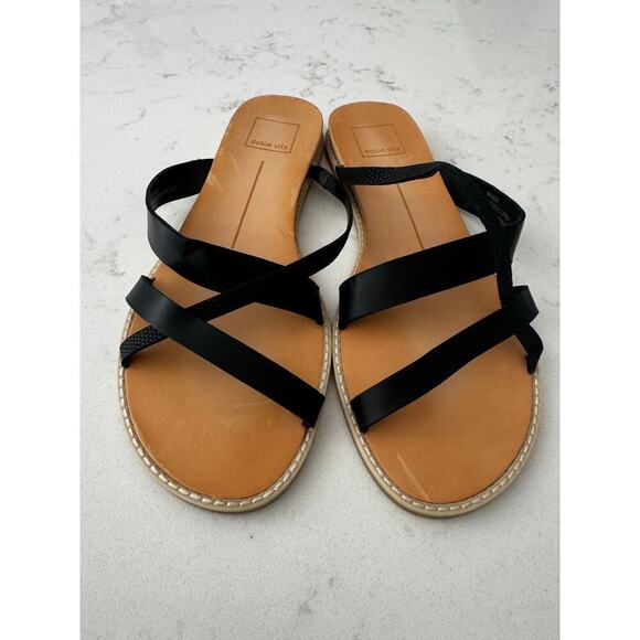 Dolce Vita Black and Tan Nebi Sandal Size 9 - Picture 3 of 5